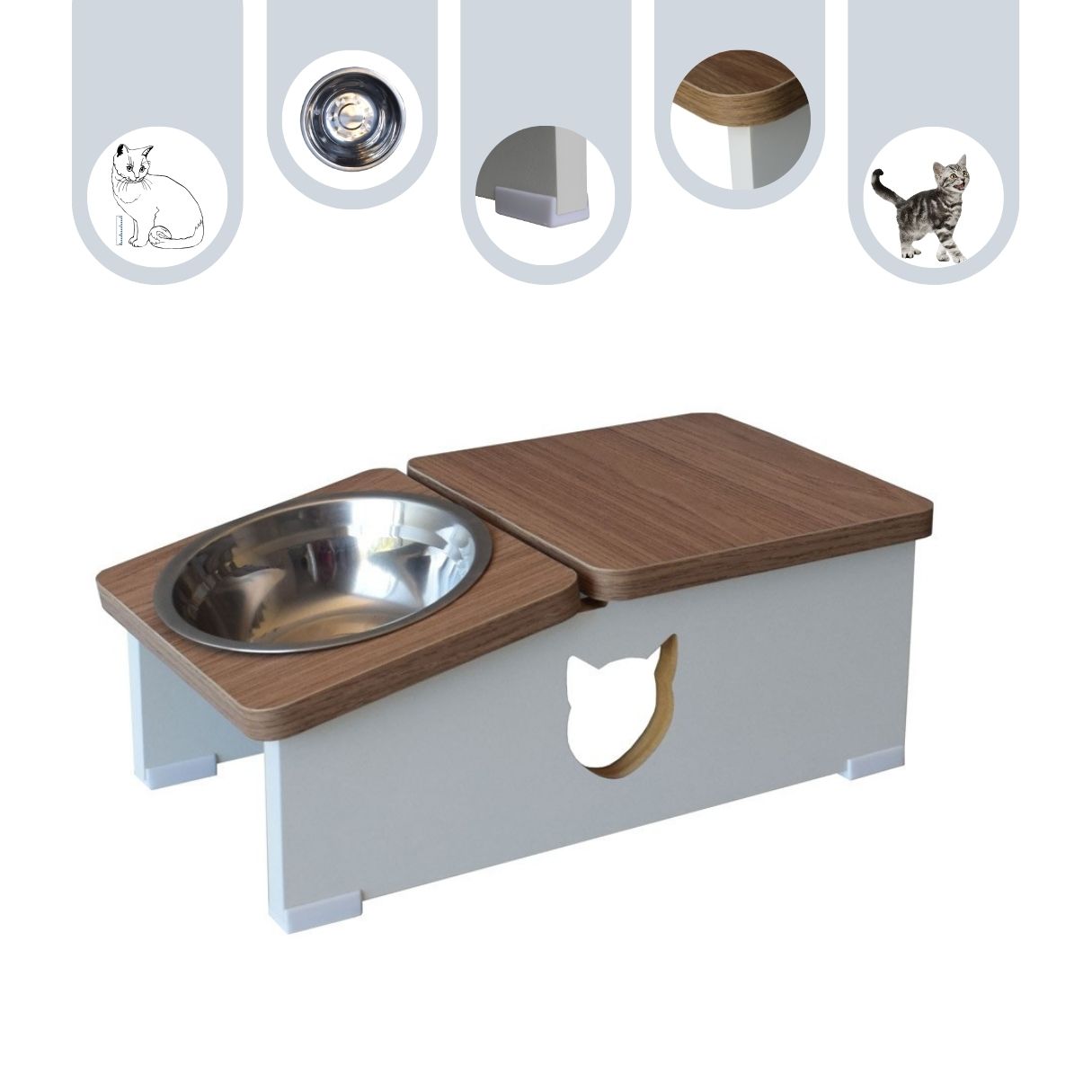 Base Comedouro Hibrido Gato