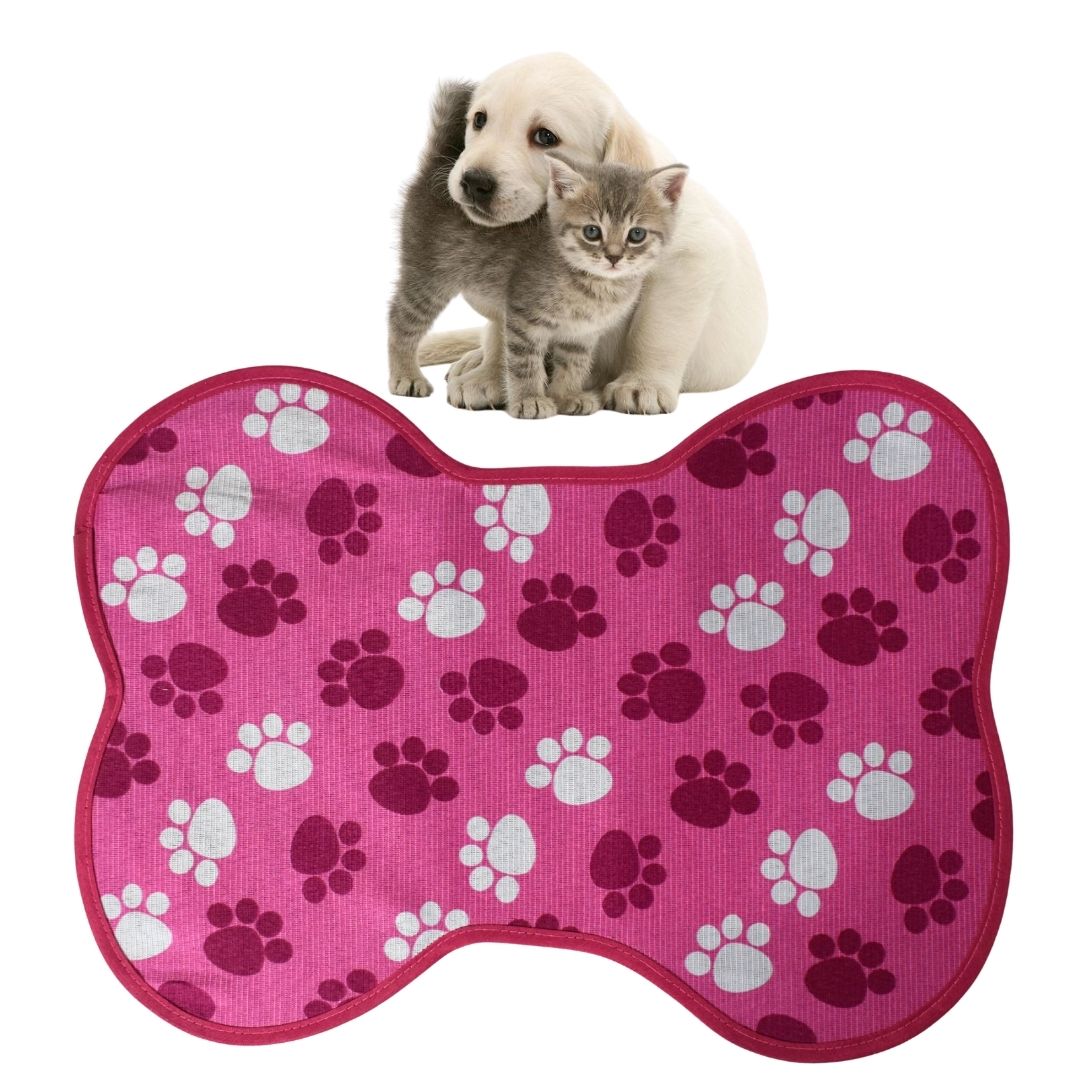 Tapete Pet Comedouro Rosa Pata