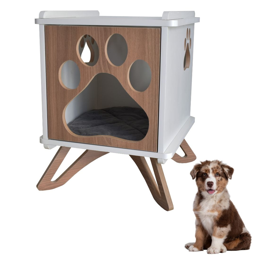 Mesa Cabeceira Cachorro Pet MDF Pata com Pés