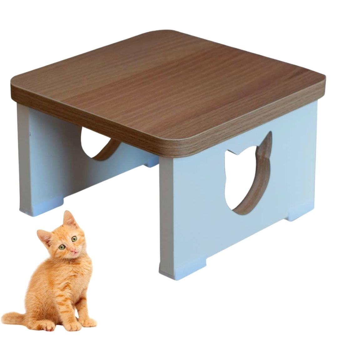 Comedouro Bebedouro Gato Base Elevado Pet MDF - Gato