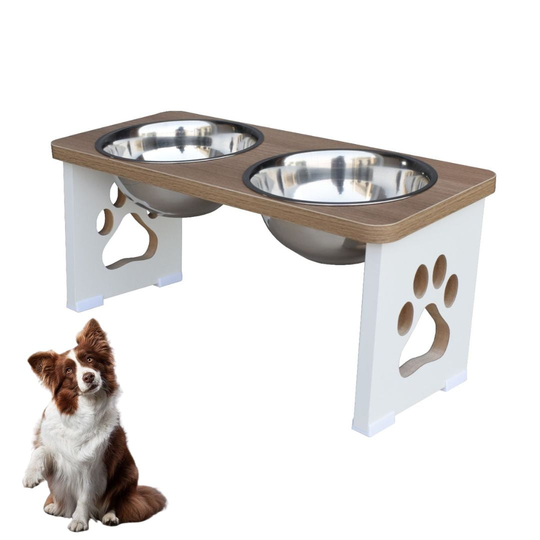 Comedouro Cachorro Grande Elevado Duplo Pet MDF - 20 cm