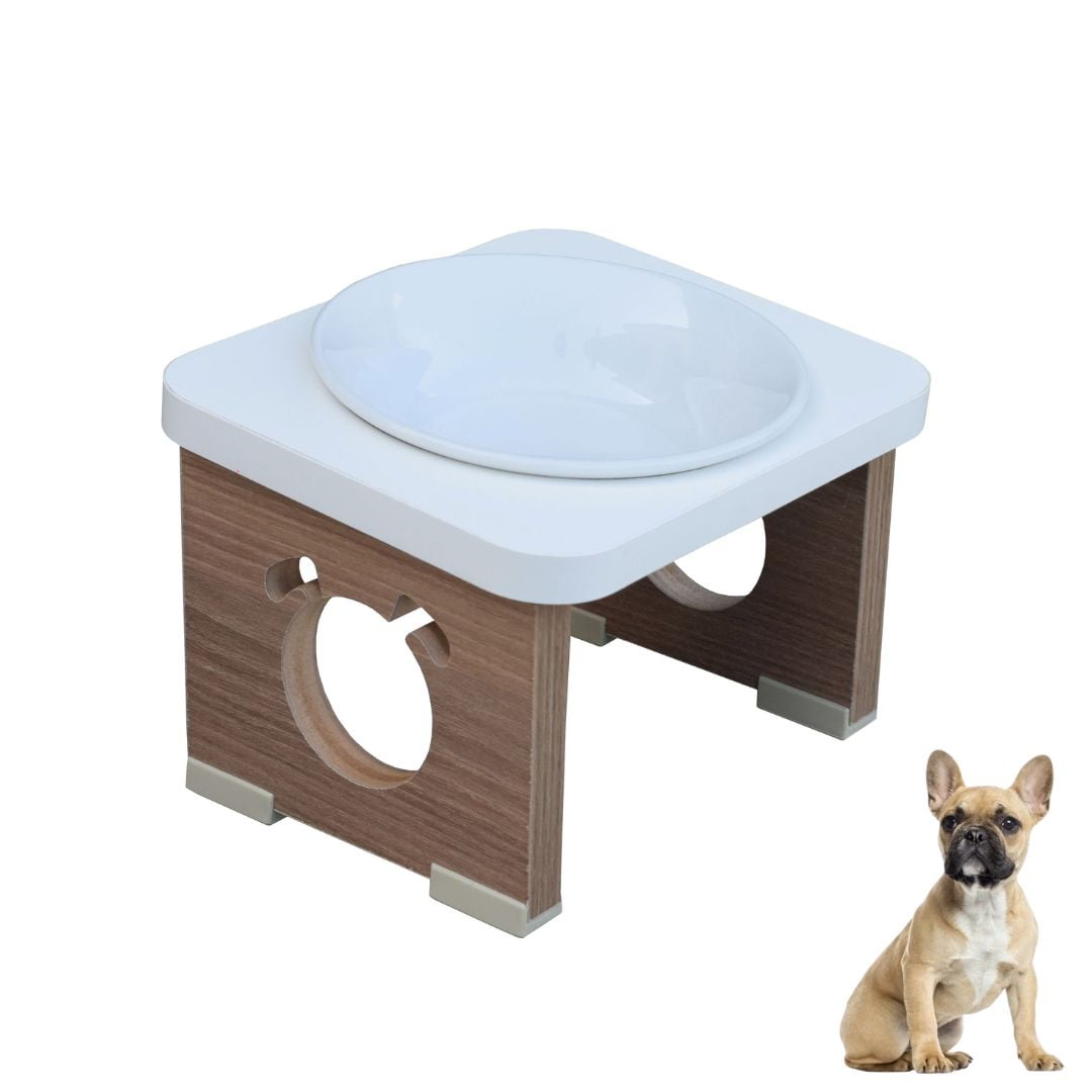 Comedouro Elevado Pet Para Cachorro MDF Colors - Porcelana - Branco