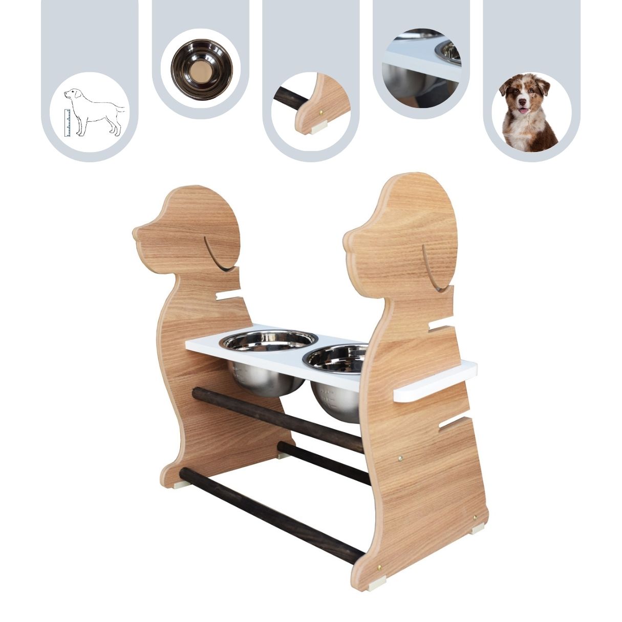 Comedouro Cachorro Porte Grande Amadeirado