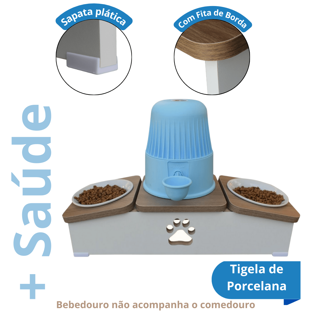 Base Comedouro Hibrido Duplo Cachorro