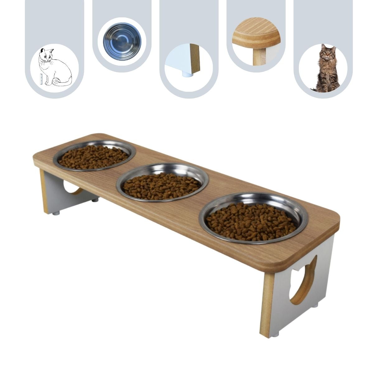 Comedouro Tradicional Triplo Gato