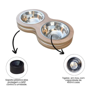 Comedouro Duplo Cães e Gatos