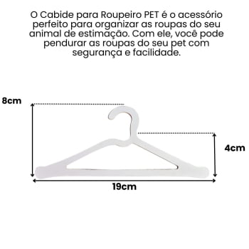 Kit Mini Cabide Roupeiro Pet Vestuário 10 Un