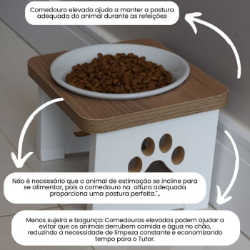 Comedouro Bebedouro Cachorro Elevado Pet MDF
