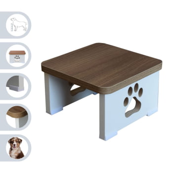 Base Comedouro Bebedouro Elevado Pet MDF