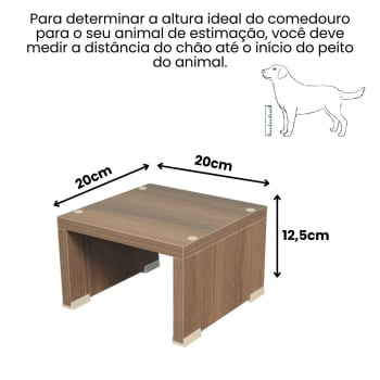 Comedouro Bebedouro Cachorro Gato Base Elevado Pet MDF Colors  