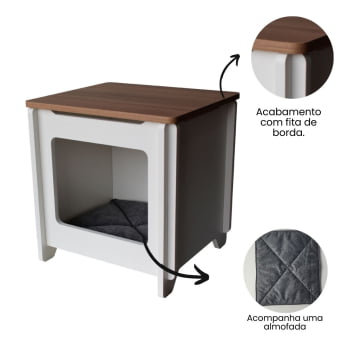 Mesa Cabeceira MDF Pet Retrô Cubo