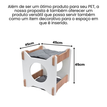 Mesa de Canto Gato Pet MDF Modular