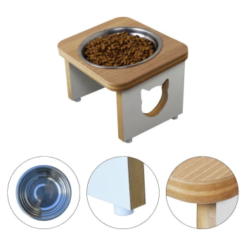 Comedouro Gato Elevado Pet MDF Linha Tradicional