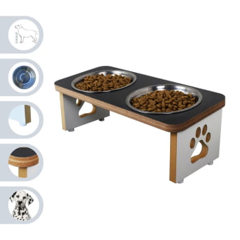 Comedouro Cachorro Elevado Pet Duplo MDF Linha Básica 