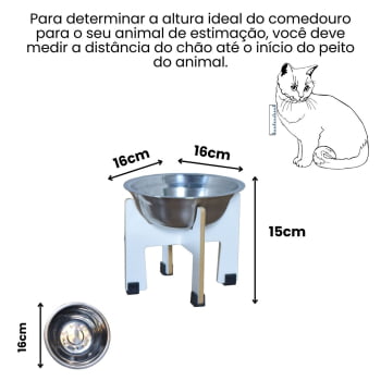 Comedouro Cachorro Gato Pet Modelo Torre MDF 11 a 35 cm