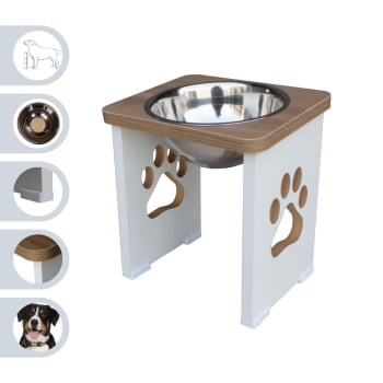 Comedouro Cachorro Grande Elevado Pet MDF - 25 cm