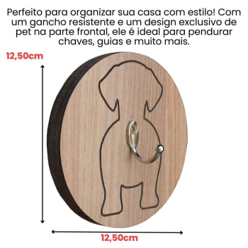 PortaGuia Pet Chaveiro Cachorro 1un ou 3un MDF