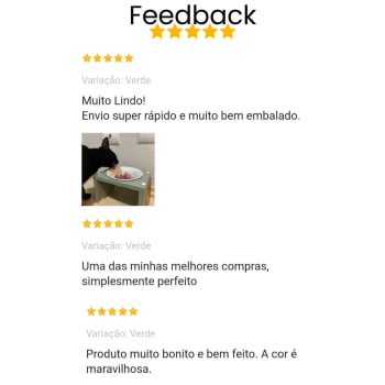 Comedouro Bebedouro Gato Cachorro Elevado Pet MDF Nick  Porcelana 