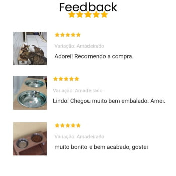 Comedouro Cachorro Elevado Pet Duplo MDF Linha Tradicional