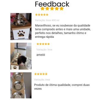 Comedouro Cachorro Elevado Pet Triplo MDF Linha Tradicional