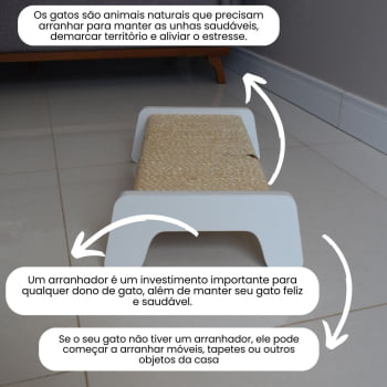 Arranhador para Gato MDF Reto Sisal  - Branco