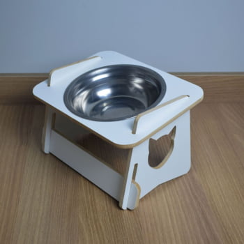 Comedouro Gato Elevado Pet Tigela Ração Inox Saudável