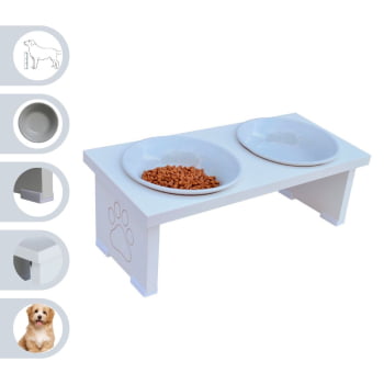 Comedouro Elevado Pet Cachorro MDF Duo