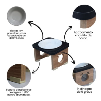 Comedouro Elevado Pet Para Cachorro MDF Colors