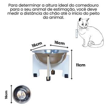 Comedouro Gato Cachorro Elevado Pet MDF Torre