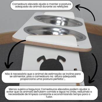 Comedouro Cachorro Elevado Duplo Pet Tigela Ração Inox Saudável