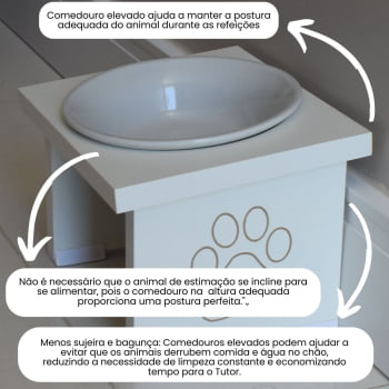 Comedouro Elevado Pet Cachorro MDF Simple