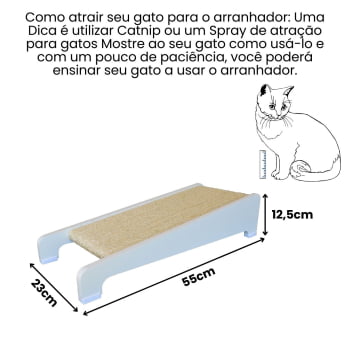 Arranhador de Gato MDF Inclinado Sisal  