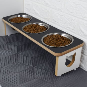 Comedouro Tradicional Triplo Gato