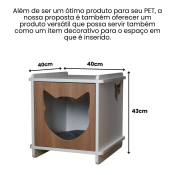 Mesa Cabeceira Gato Pet MDF Felino