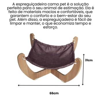 Cama Para Cachorro e Gato Pet MDF Espreguiçadeira Modelo X - Amadeirado