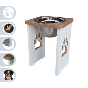 Comedouro Cachorro Grande Elevado Pet MDF - 30 cm