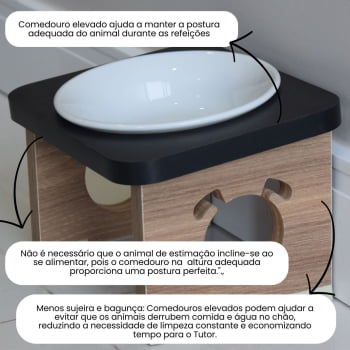 Comedouro Elevado Pet Para Cachorro MDF Colors