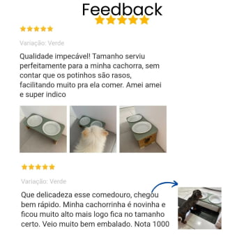 Comedouro Elevado Cachorro Duplo Pet MDF Colors