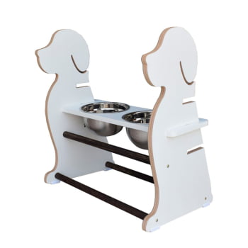 Comedouro Cachorro Porte Grande Amadeirado