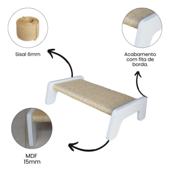 Arranhador Gato Com Sisal MDF Reto PET