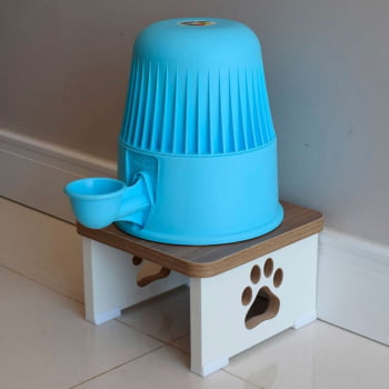 Base Comedouro Bebedouro Elevado Pet MDF