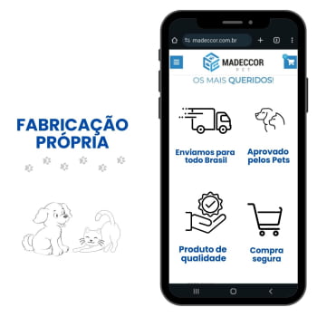 Comedouro Gato Elevado Pet MDF Linha Básica - Amadeirado