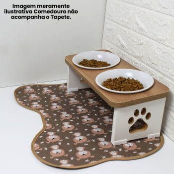 Tapete Comedouro Pet Cachorro - Marrom