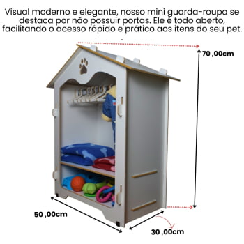 Guarda Roupa Pet Closet Organizador MDF