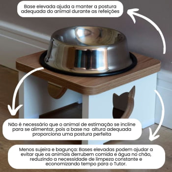 Base Comedouro Bebedouro Elevado Pet MDF