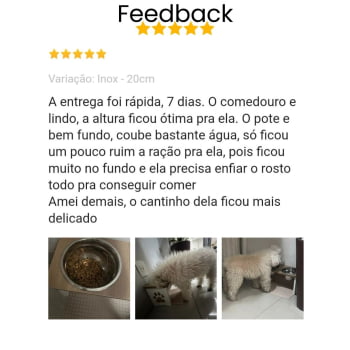 Comedouro Cachorro Grande Elevado Duplo Pet MDF 20 cm 25 cm 30 cm