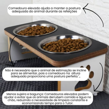 Comedouro Cachorro Elevado Pet Duplo MDF Linha Básica 