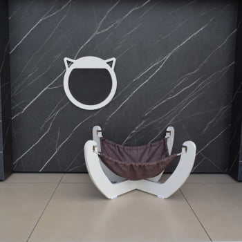 Cama Para Cachorro e Gato Pet MDF Espreguiçadeira Modelo X - Branco