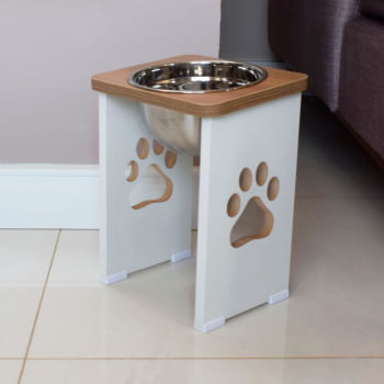 Comedouro Cachorro Grande Elevado Pet MDF - 30 cm