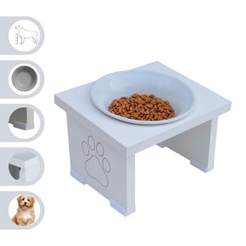 Comedouro Elevado Pet Cachorro MDF Simple